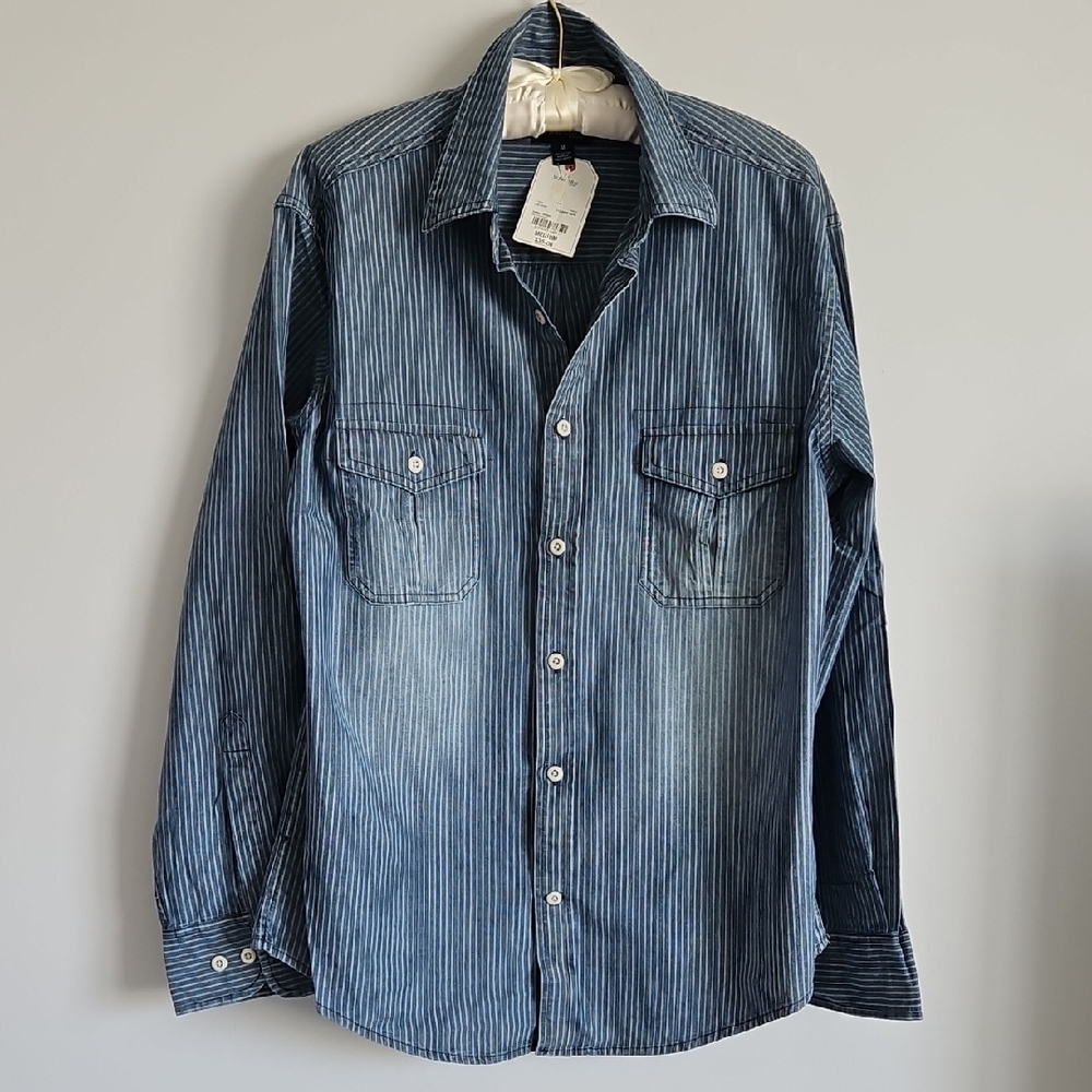 Men's Blue Striped Shirt